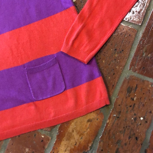 Ann Taylor LOFT Long Sleeve Color Block Zip Back Lightweight Sweater szM - Picture 4 of 12